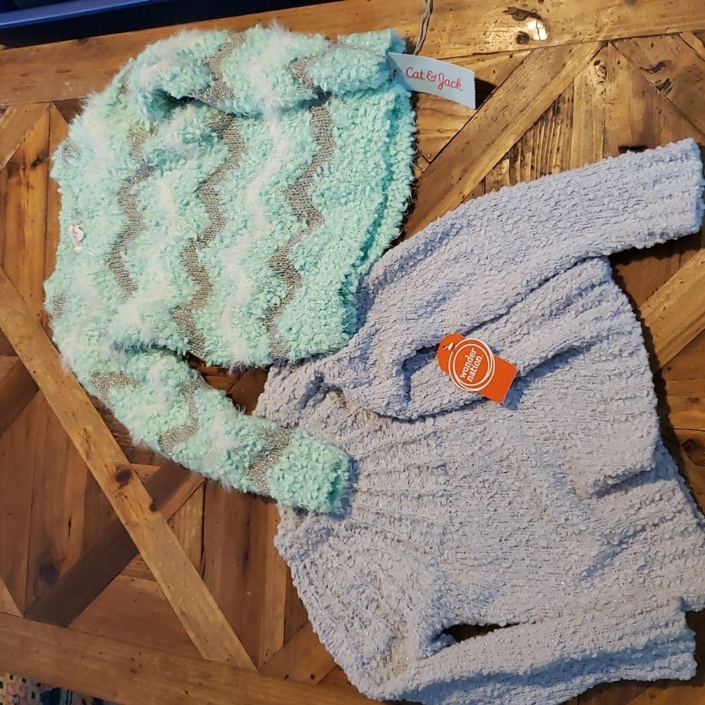 2 Girls Sweaters : Cat & Jack and Wonder Nation